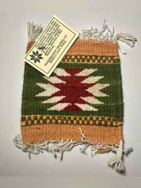 ELLENBECKER Wool Hand-woven Coaster Mexican Zapotec Tradition Mexico NEW W/ TAG